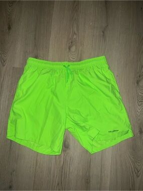 Collusion Men’s Green Swim Trunks Size L | Drawstring Board Shorts